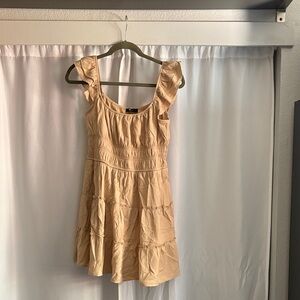 Women's Tan Ruffle Dress